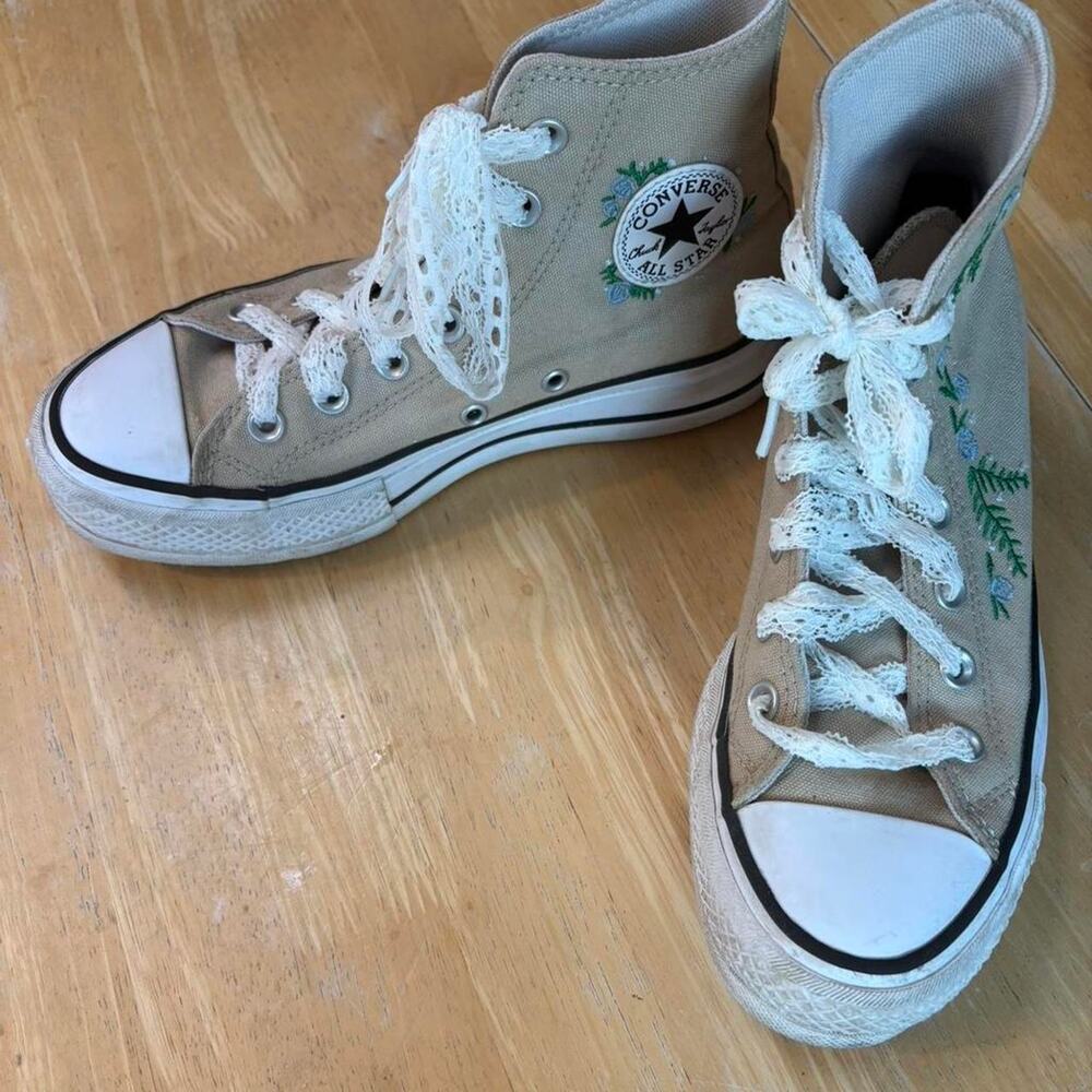 Converse Chuck Taylor All Star High Top with custom embroidery.